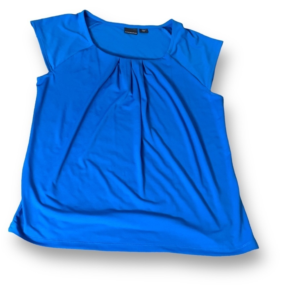 Blue Covington Pleated Blouse - Picture 5 of 6